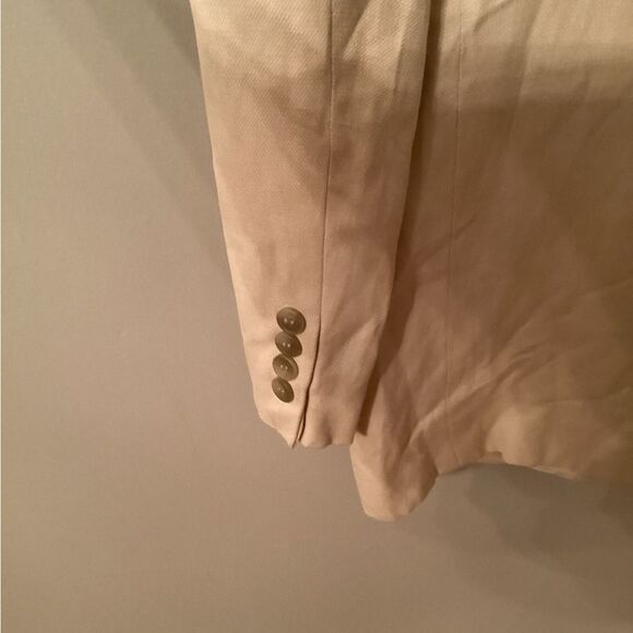 GRANT THOMAS LORD & TAYLOR 42R TAN SILK LINEN 2 BUTTON BLAZER SPORT COAT - Picture 6 of 9